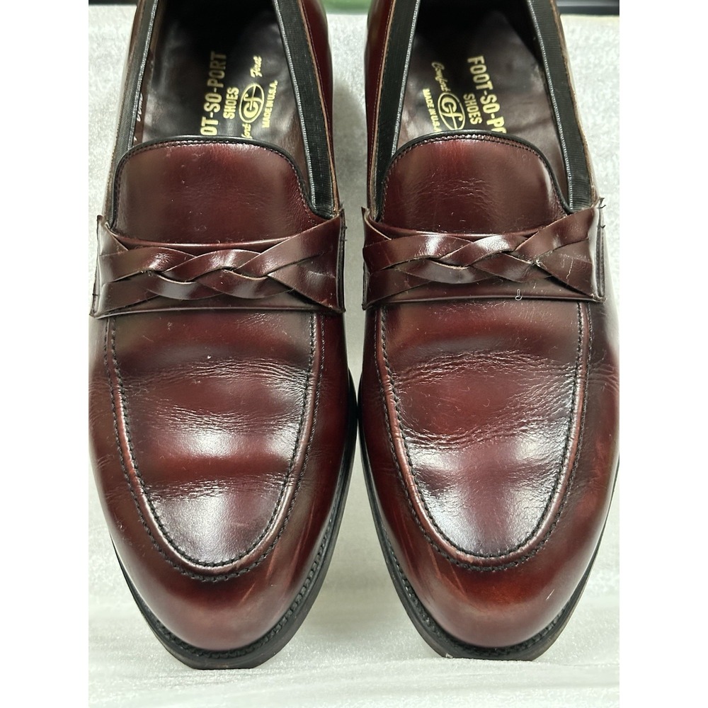 Foot So Port Shoes‎ Comfort Made USA Supreme Size 10 Brown Maroon Slip On - Picture 10 of 14